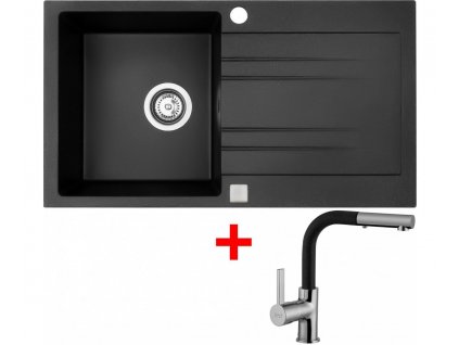 Granitový drez Sinks RAPID 780 Granblack + drezová batéria ENIGMA S GR