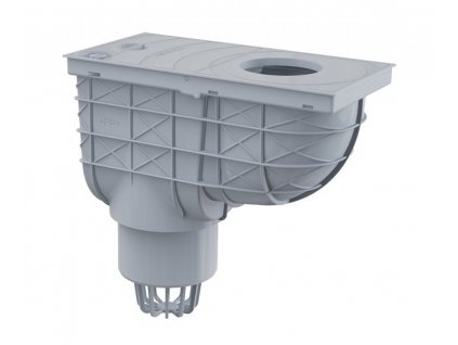 Univerzálny lapač strešných splavenín 300×155/110 mm priamy - šedý