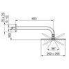 Sprchová hlavica HANSAVIVA 250x250mm + sprchové rameno, chróm