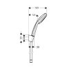 Sprchový set CROMA 100 Vario so 4-polohovou sprškou, hadica 1600mm