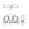 Dvojpríchytka na potrubie, s klipom, šedý plast - 2x20mm