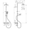 Sprchový systém Showerpipe 230 + termostatická batéria VERNIS SHAPE, rozmery