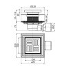 Podlahová vpusť bočná DN50/75 mriežka nerez 150mm, vodná/suchá uzávera