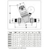 Tlakový redukčný ventil Caleffi, rozsah 1 6 bar, manometer 0 10 bar rozmery