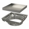 Nástavec hrdla vpusti + obojstranný rošt 130×130 mm, nerez