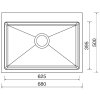 Granitový drez Sinks MAXIMO 680 rozmery