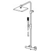 Sprchový systém HANSAAURELIA termostat, hlavica 250x250mm, nákres