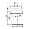 Dopojenie k WC - nátrubok excentrický 158 mm