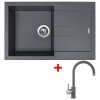 Granitový drez Sinks AMANDA 780 Titanium + drezová batéria VITALIA GR