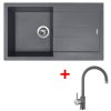 Granitový drez Sinks AMANDA 860 Titanium + drezová batéria VITALIA GR