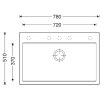 Granitový drez Sinks MAXIMO 780 Metalblack rozmery
