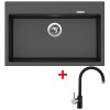Granitový drez Sinks MAXIMO 780 Metalblack + drezová batéria VITALIA GR