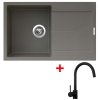 Granitový drez Sinks ULTIMA 790 Truffle + drezová batéria VITALIA čierna
