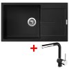 Granitový drez Sinks ULTIMA 860 XXL Pureblack + batéria Mix 3 P GR