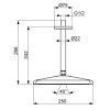 Sprchová hlavica HANSAAURELIA 250x250mm + stropné rameno, rozmery