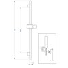 Sprchový set termostatická batéria PERSEI, so sprchovou súpravou tyč, rozmery