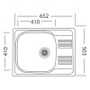 Nerezový drez Sinks GRAND 652 V, leštený povrch hrúbka 0,8mm, rozmery