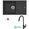 Granitový drez Sinks LINEA 780 N Granblack + batéria YOUTH MATT BLACK