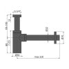 Umývadlový sifón DESIGN DN32 s prevlečnou maticou G5/4" - čierny kov