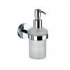 Dávkovač mydla na stenu ALDO s držiakom, chróm-sklo