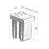 Odpadkový kôš - sortér Sinks MEGA 45 - objem 2x26l