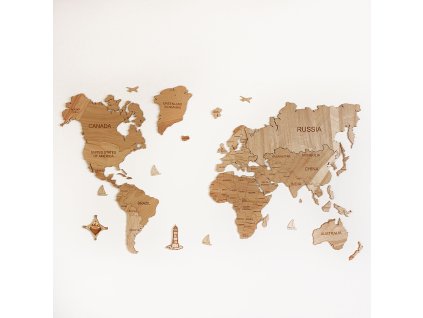 Drevená mapa sveta