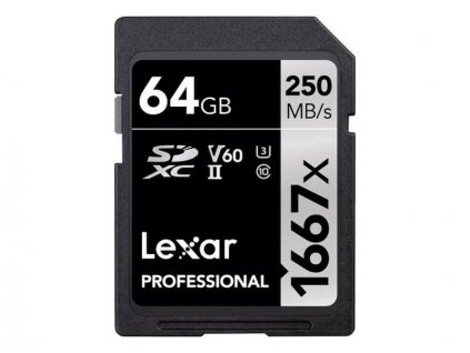 Lexar Pro SDXC 1667x UHS-II 64GB Silver     