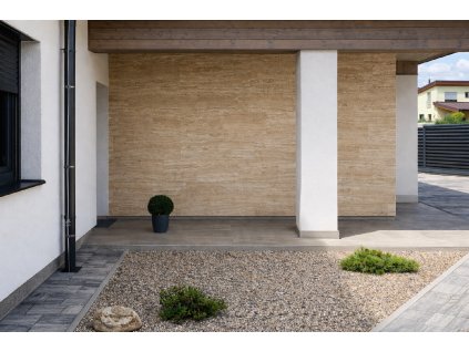 Obklad fasády z vein cut travertine