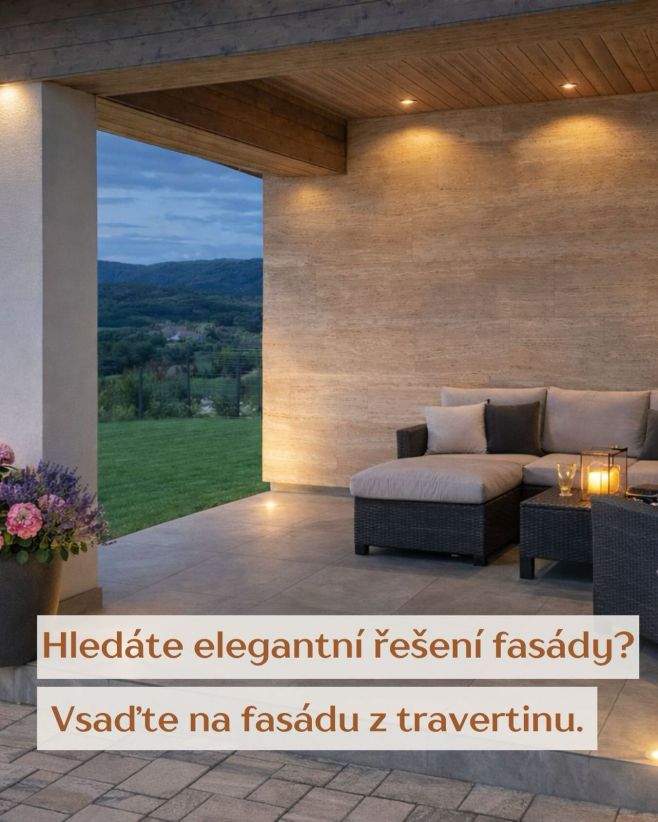✨Chcete, aby váš dům zaujal na první pohled? ✨ Fasádní obklad z travertinu dodá stavbě přirozenou eleganci a nadčasový...