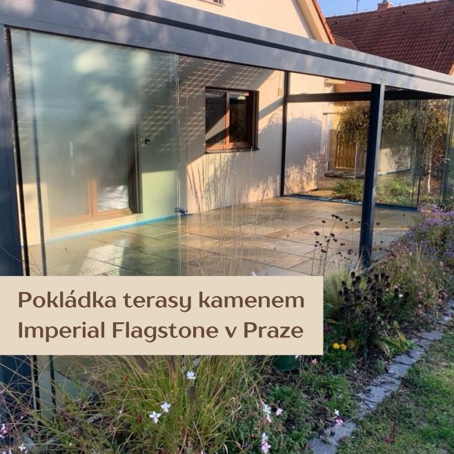 ✨ Zimní zahrada s přírodním kamenem Při této realizaci jsme pokládali dlažbu Imperial Flagstone, která prostoru dodala...