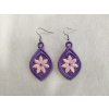 Náušnice fialové květ