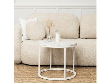 Stolík AGNES, biely mramor