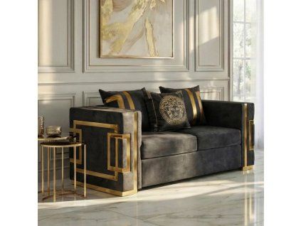 vyr 29320 sofa pallazo 2s dwuosobowa czarnozlota