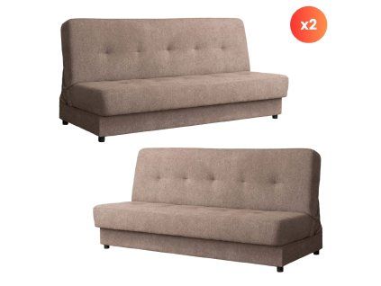 Sada 2x pohovka ARUBA, hnedá