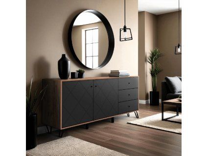 Komoda BACARDI 183 cm, dub craft/grafit