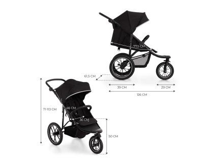 Kočík KINDERKRAFT Helsi 2 Black