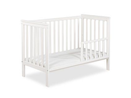 KLUPS IWON posteľ s madlom, biela, 120x60