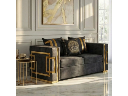 vyr 29320 sofa pallazo 2s dwuosobowa czarnozlota