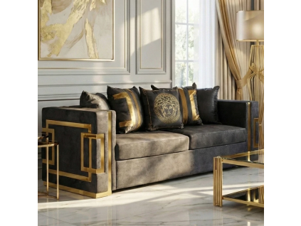 vyr 29321 sofa pallazo 3s trzyosobowa czarnozlota