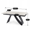 vyrp15 29314stol rozkladany devon 160 220 cm bialy marmurczarny