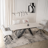 18307 rozkladaci stol devon 160 220 cm biely mramor cierny