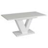 vyrp14 30136stol clark rozkladany 120 160 cm bialy polysk 2