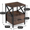 24490 7 nocny stolik logan 40 cm dub rustikalny cierna