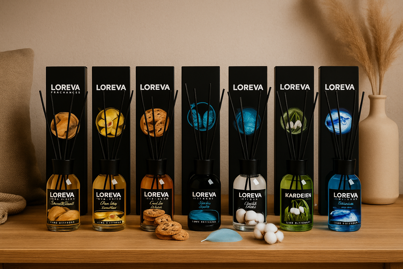 Izbové difuzéry LOREVA – výber vôní do domácnosti