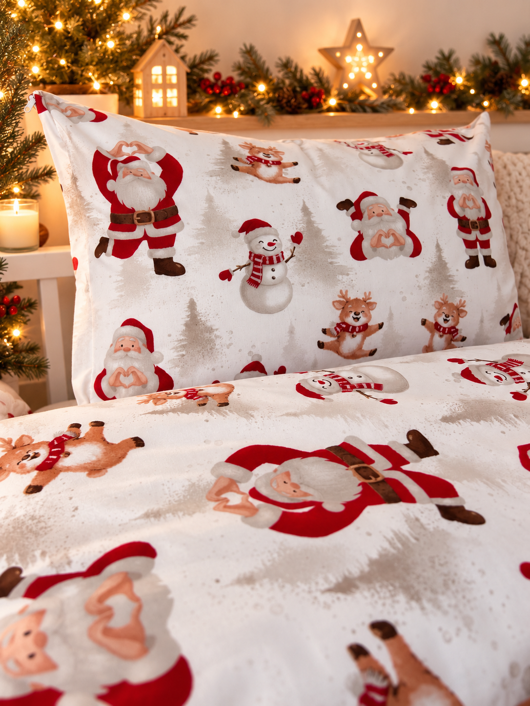 Vianočné obliečky do detskej postieľky so Santa Clausom