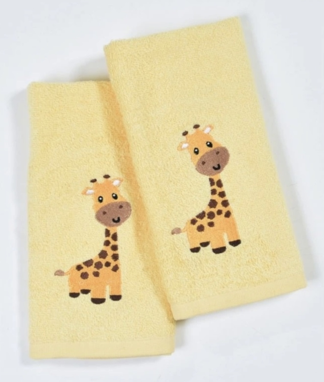 detsky zlty frote uterak zirafa s vysivkou 30x50 cm