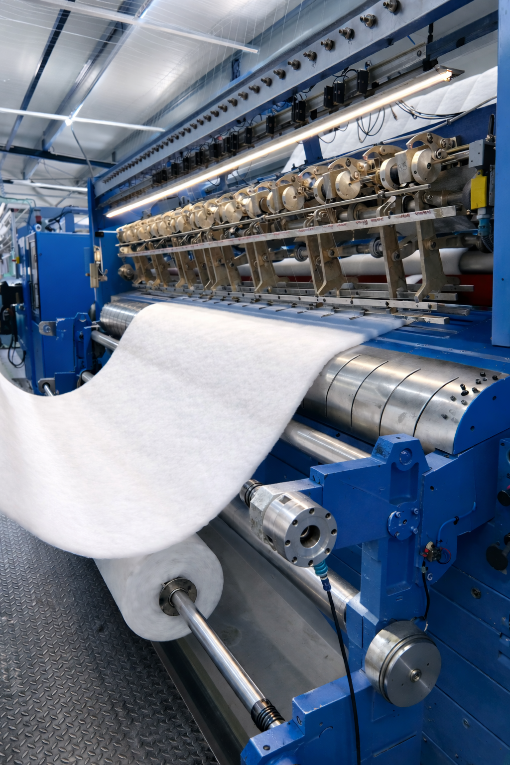 Výrobný stroj MECA pri výrobe paplónov a vankúšov – škandinávska technológia vrstvenia dutých vlákien