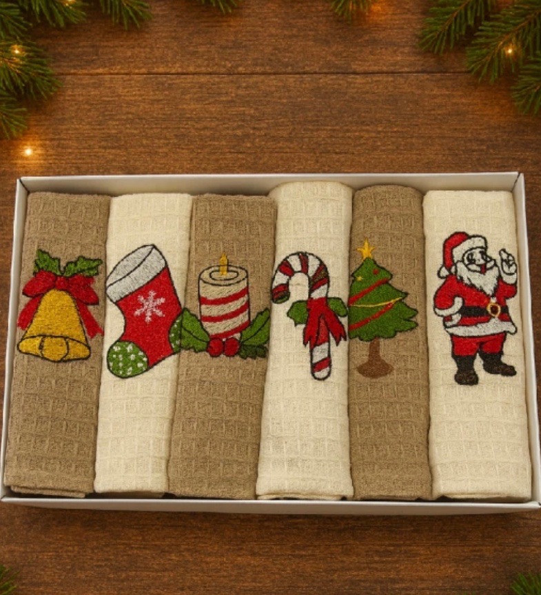 Darčekové bavlnené kuchynské utierky v krabičke