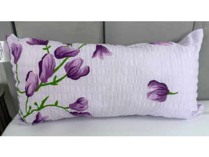 Vankúšik 40x23 cm Krep Fialové Kvety