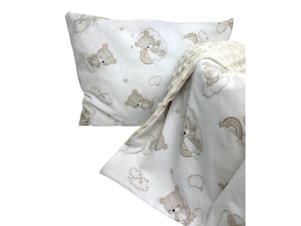 Set Intermedic do kočíka Teddy Hnedá/minky béžová 100x75/40x30 cm